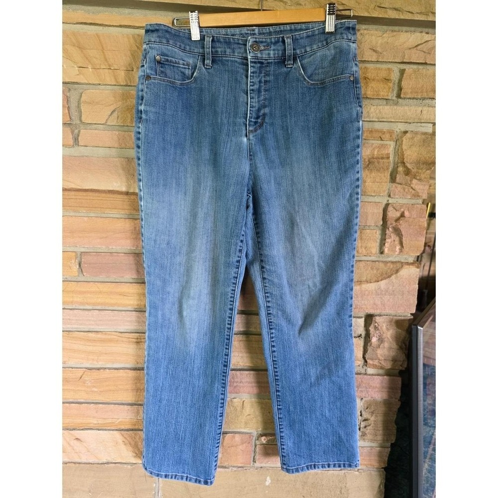 Christopher & Banks Womens Straight Leg Jeans Medium Wash Blue Size 10 Short